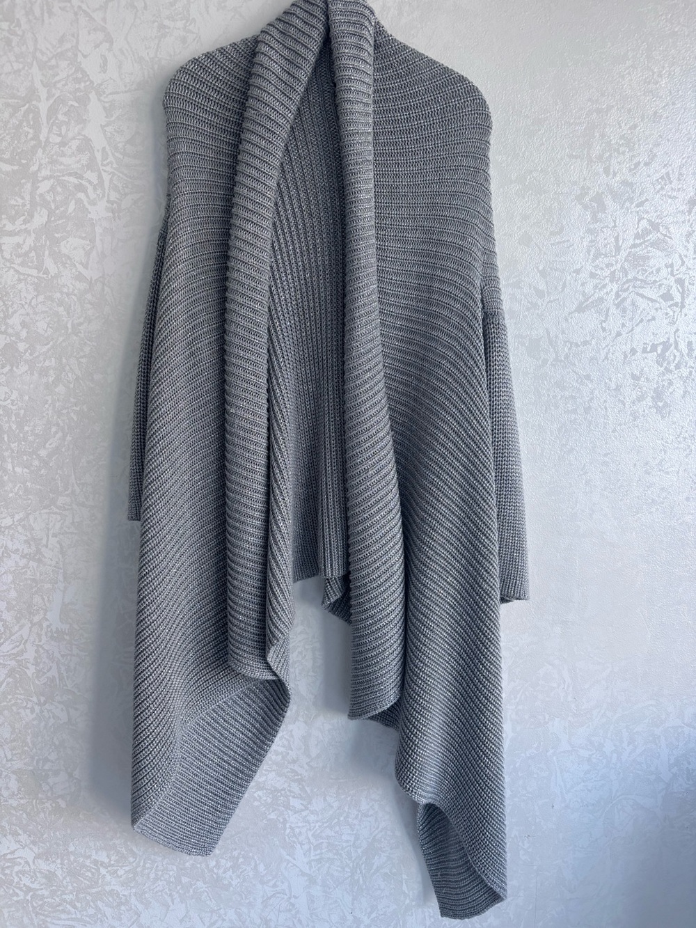Boston Proper Silver Cardigan Waterfall Duster XS
